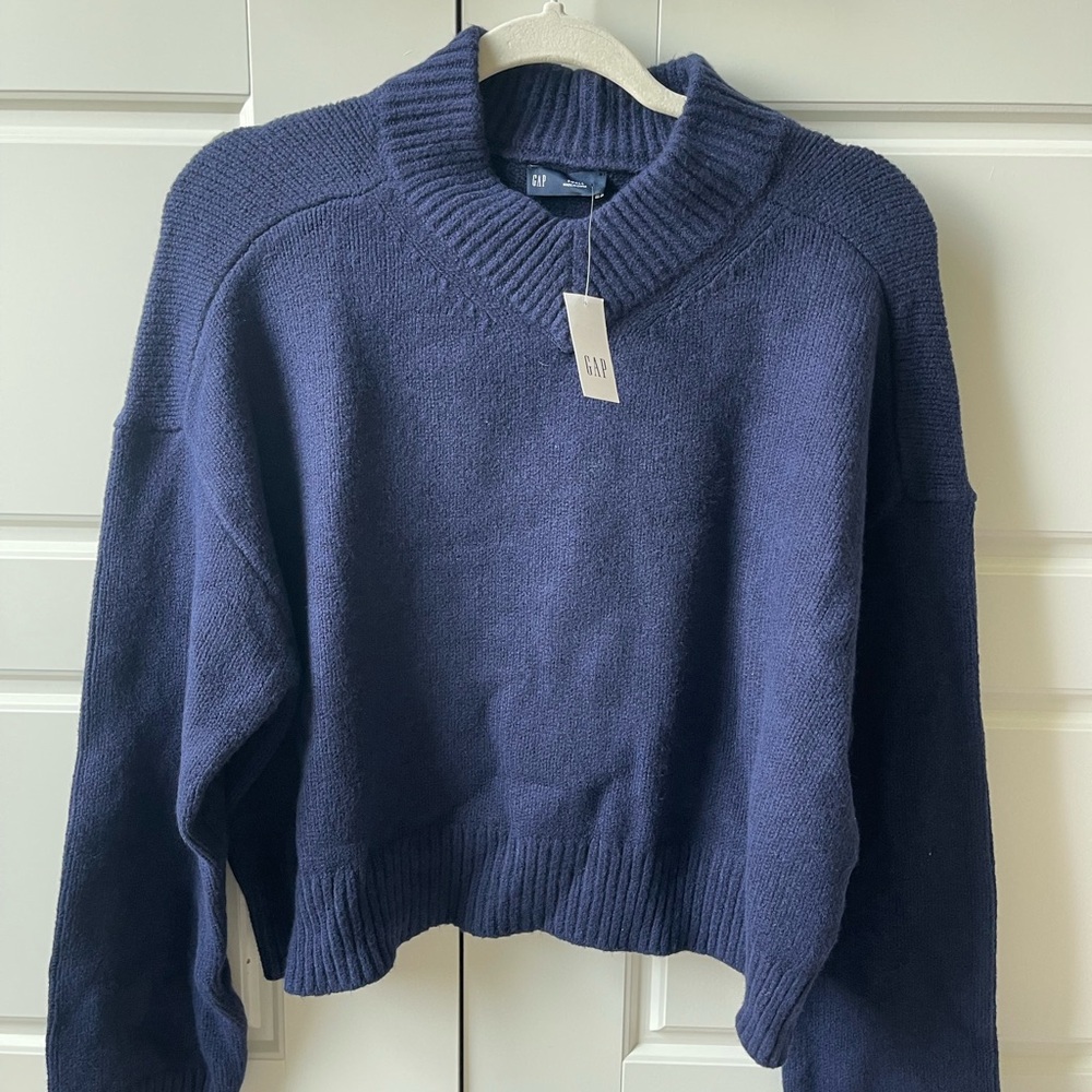GAP Women's Deep Blue Cowl Neck Sweater